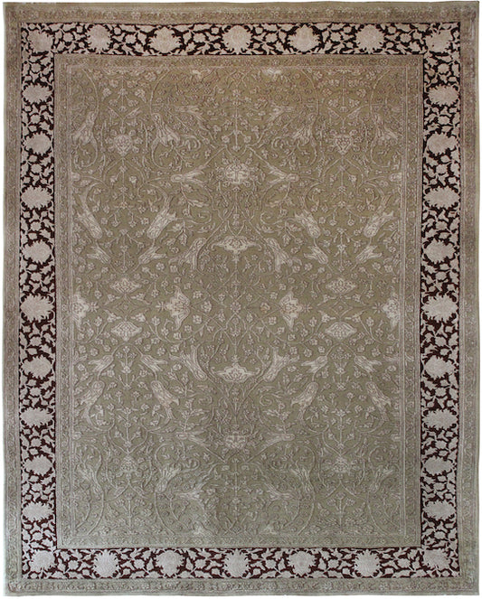 Hands P 30862 Rust Beige Luxury Carpet - Wool & Botanical Silk, Hand Knotted (6' x 9')