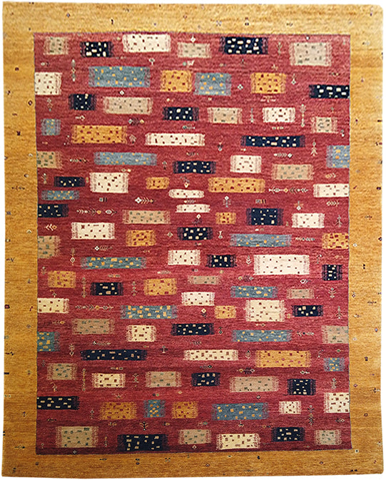 Hands P 6938 Multi Red Luxury Carpet - 100% Wool, Hand Knotted (5'6" x 7'6")
