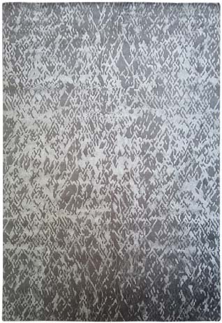 Hands DL 842 Grey Silver Luxury Carpet - Wool & Bamboo Silk, Hand Knotted (8' x 10')